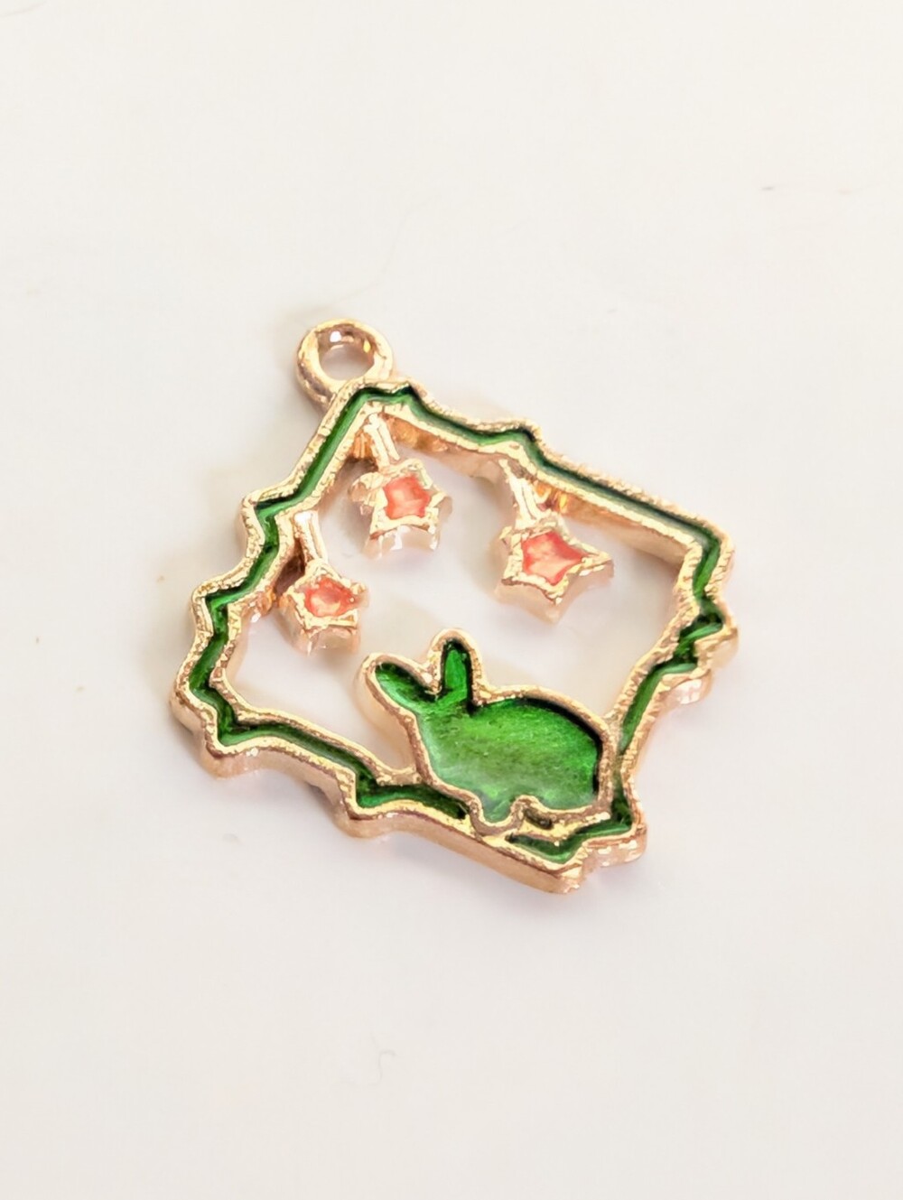 Vintage Y2K Whimsigoth Celestial Stars Bunny Rabbit Cute Tiny Pendant Charm